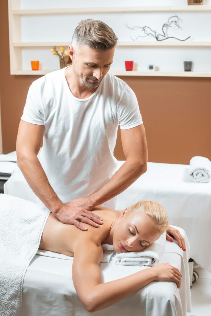 Massage therapist providing a spa treatment