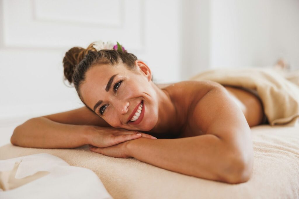 Woman receiving a professional massage in a spa setting