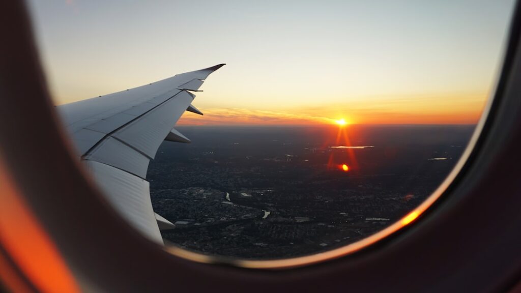 View from an airplane during a long flight
