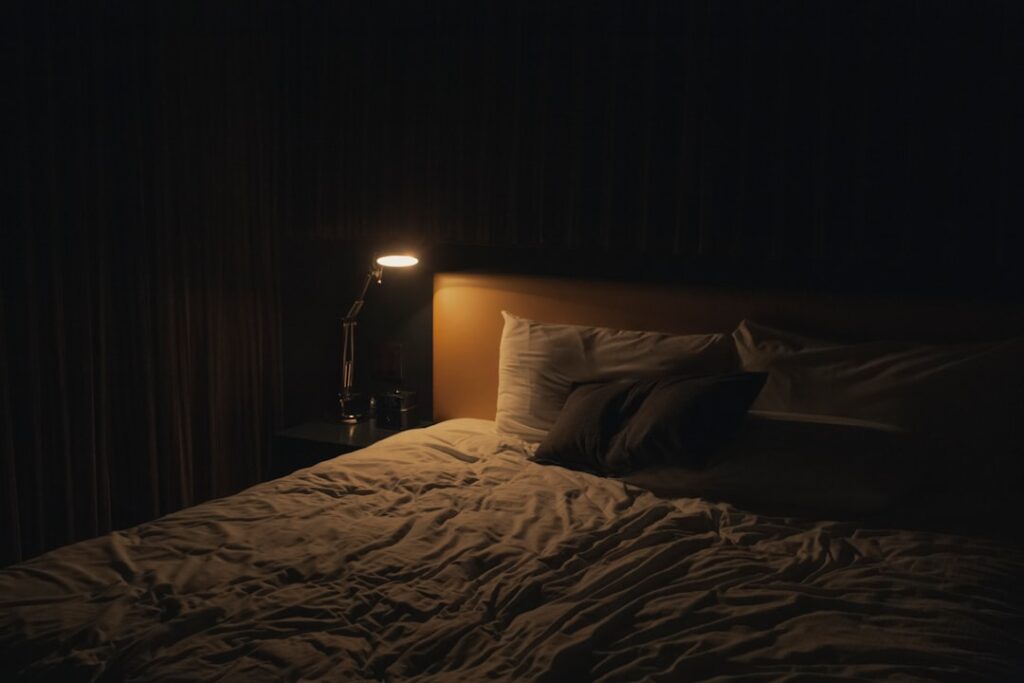 Calm bedroom environment supporting sleep and nighttime recovery
