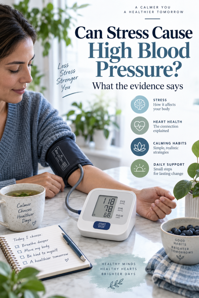 Wellness graphic about stress and blood pressure for Tranquilla Wellness