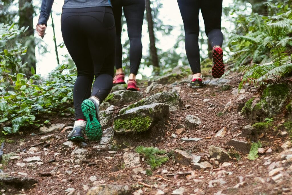 People walking outdoors for fitness and wellbeing