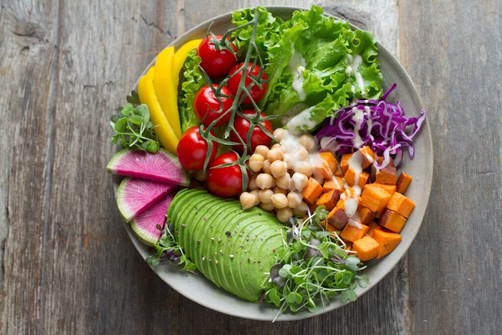 Colorful bowl of vegetables and whole foods for balanced everyday nutrition
